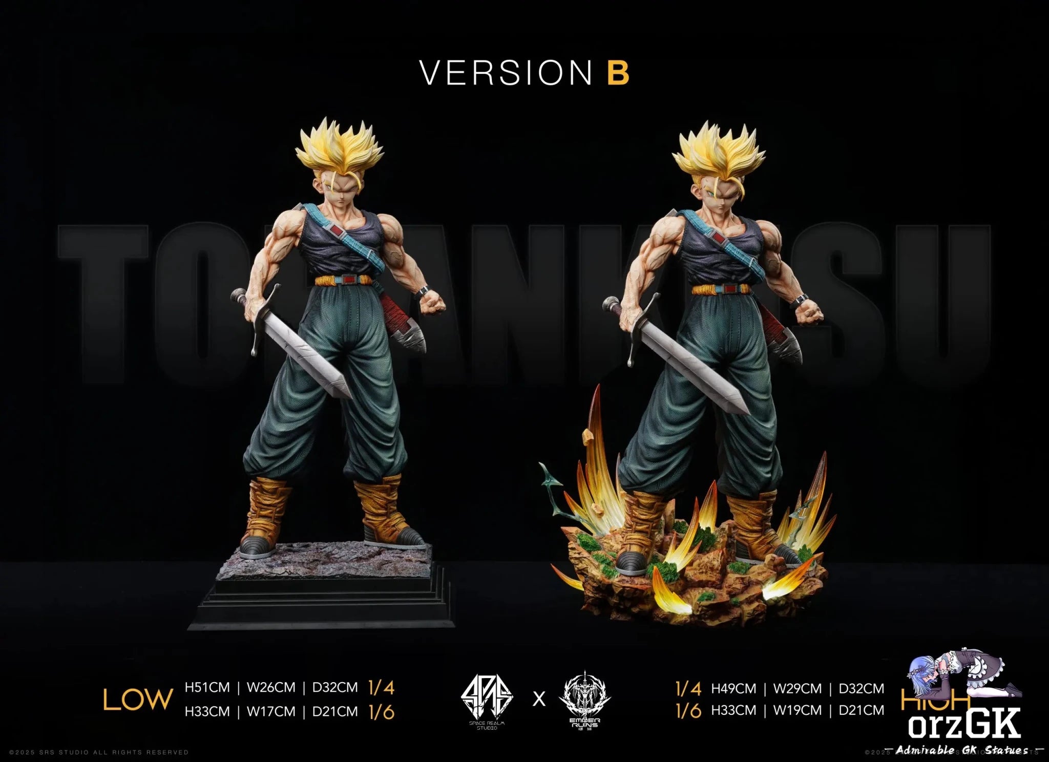 Space Realm Studio & Ember Ruins Studio - Dragon Ball Trunks resin statue Navy Toys anime figure