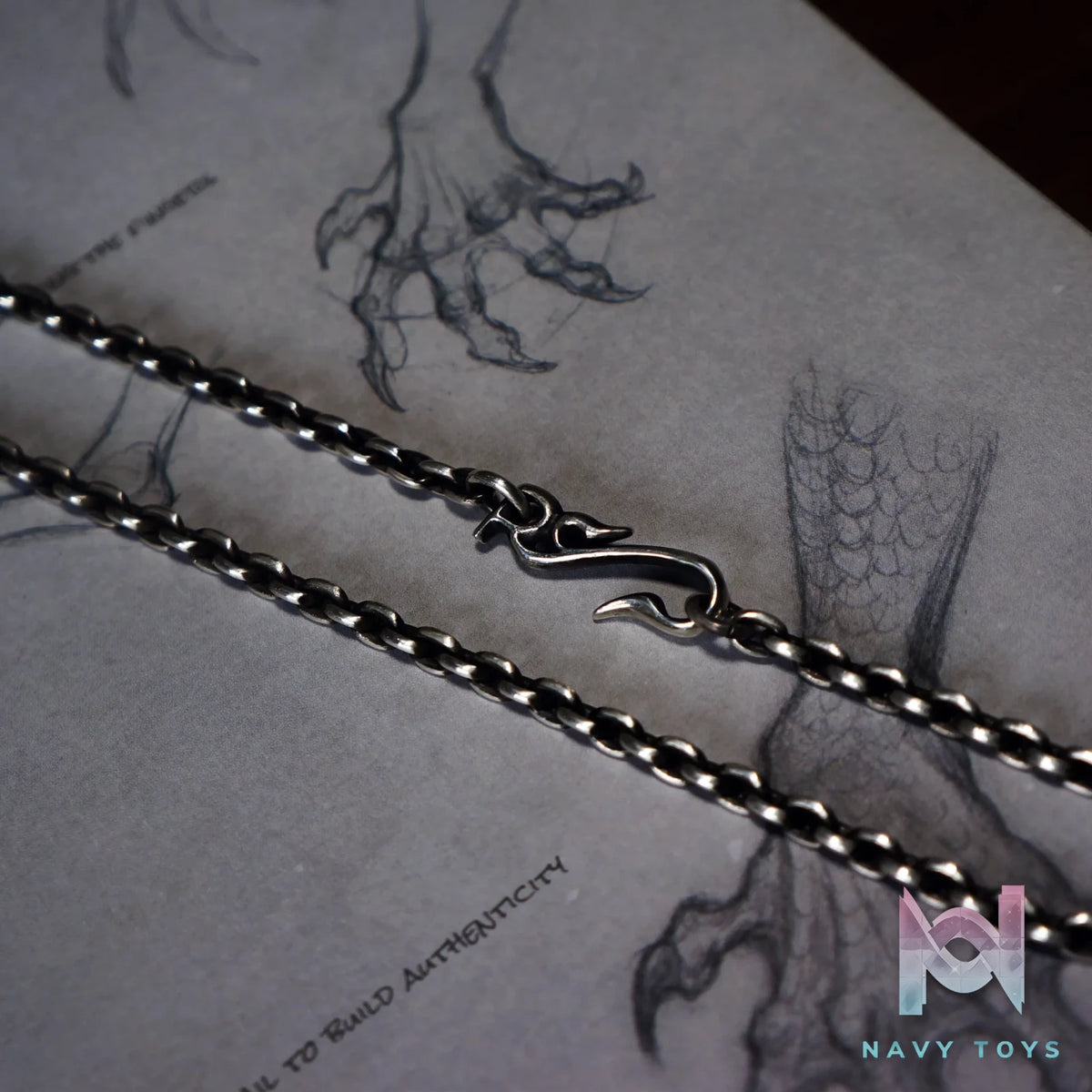 Raven Studio (silver jewelry) – Original Exclusive Design RS Brand Letter Hook 4.5mm Thick Curb Chain