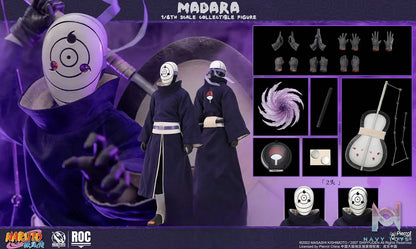 ROCKETTOYS Studio – Naruto Shippuden Madara Uchiha (White Mask Ver.) 1/6 Scale Action Figure ROC-021 (Licensed)