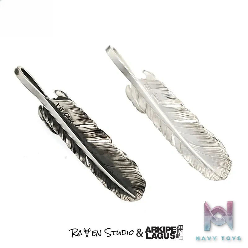 Raven Studio (silver jewelry) – “Guardian Feather” Indian Style Feather Pendant Original