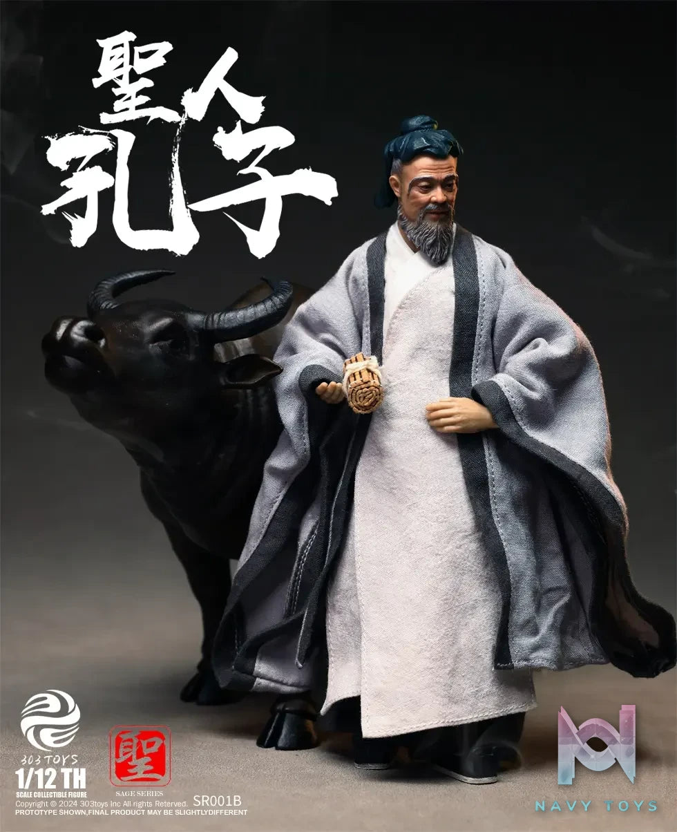 303TOYS Studio – 1/12 Sage Series CONFUCIUS The Sage Teacher Riding A Water Buffalo Eastward Edition SR001B