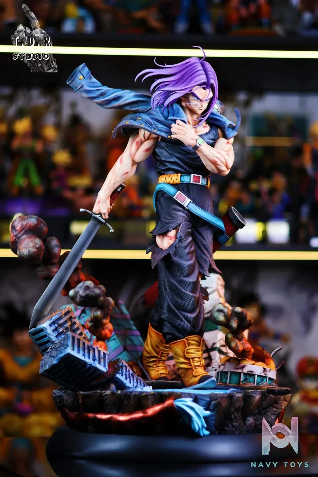 T.D.R Studio - Dragon Ball Battle Series 1 Future Boy Trunks resin statue Navy Toys anime figure