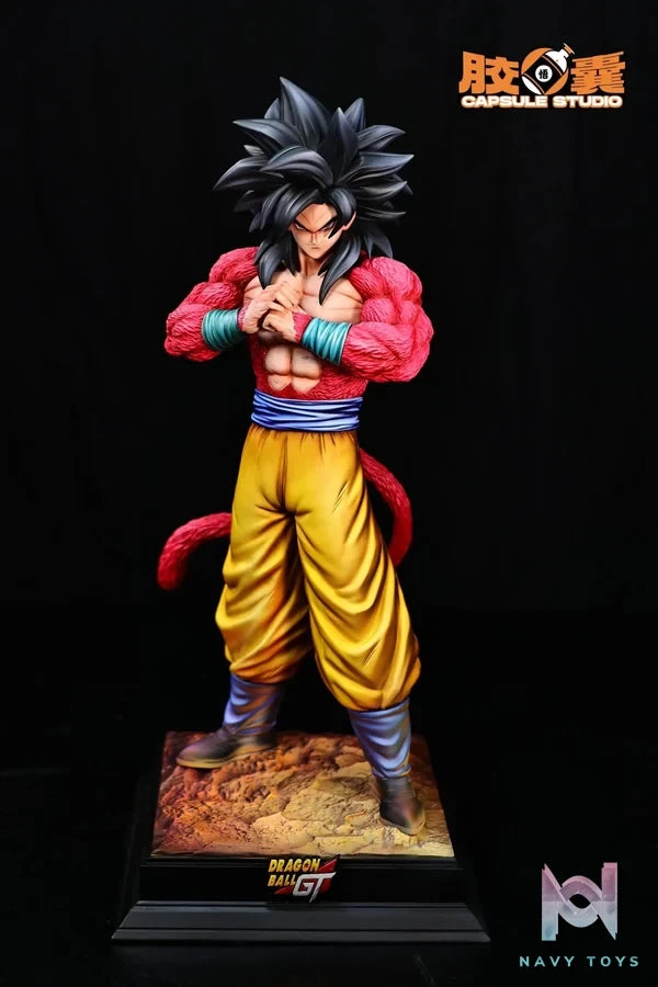 Capsule Studio - Dragon Ball Super Saiyan 4 Goku Clasps His Fists resin statue Navy Toys anime figure