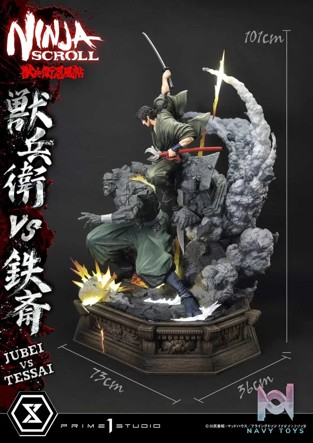 Prime 1 Studio – Ultimate Premium Masterline Ninja Scroll Jube versus Tessai UPMNS-01 UPMNS-01DX UPMNS-01DXS (Licensed)
