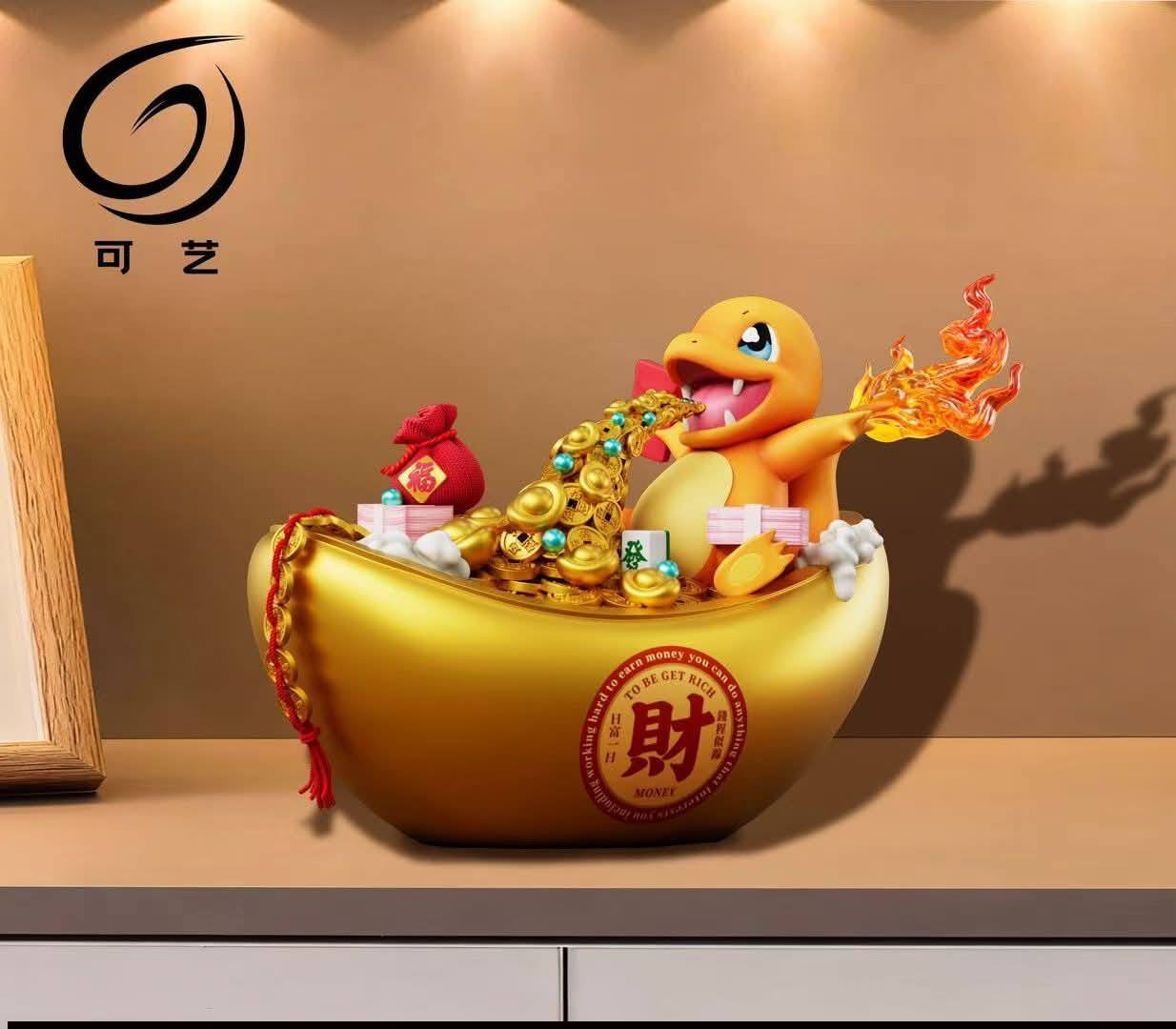 Fortune Charmander resin statue Ke Yi Mo Wan Studio anime figure
