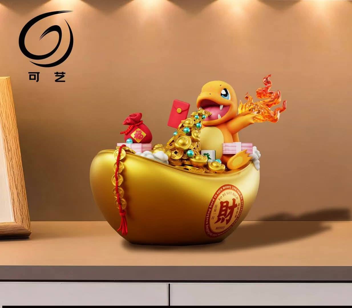 Fortune Charmander resin statue Ke Yi Mo Wan Studio anime figure