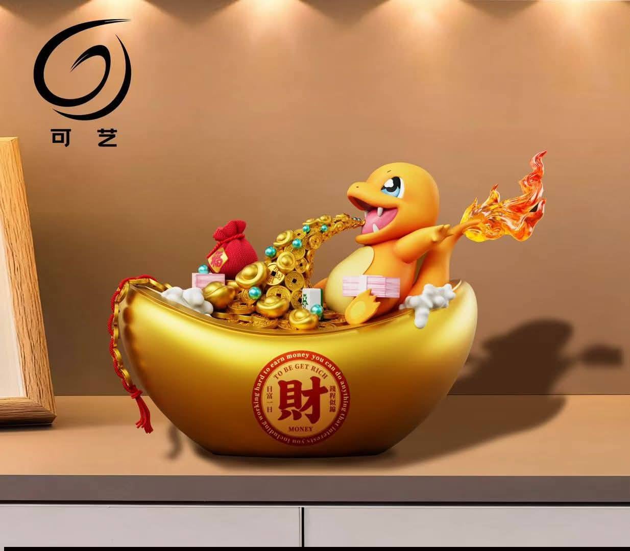 Fortune Charmander resin statue Ke Yi Mo Wan Studio anime figure