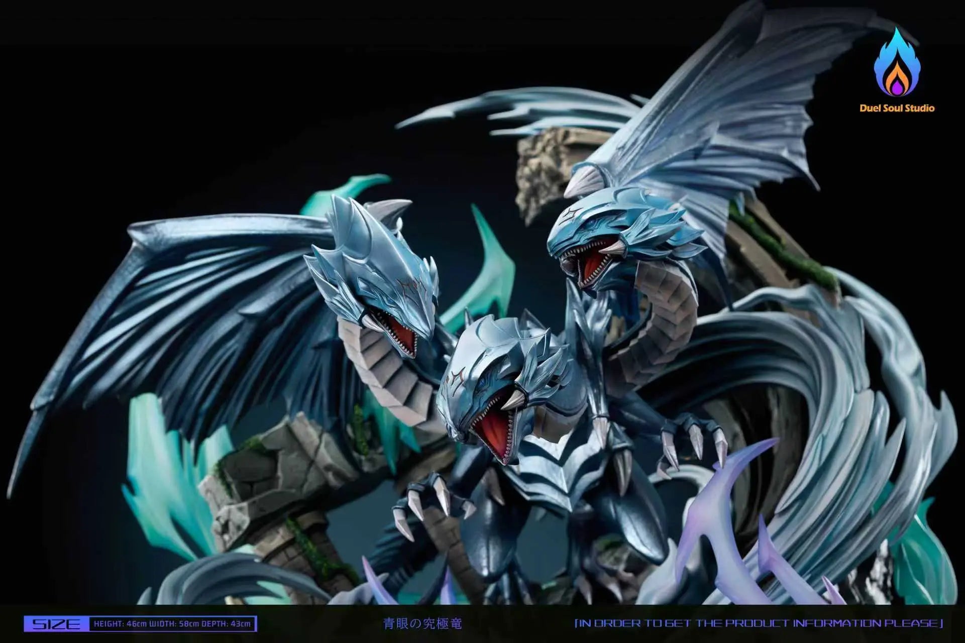 Duel Soul Studio - Yu - Gi - Oh! Blue - Eyes Ultimate Dragon Summoning resin statue Navy Toys anime figure