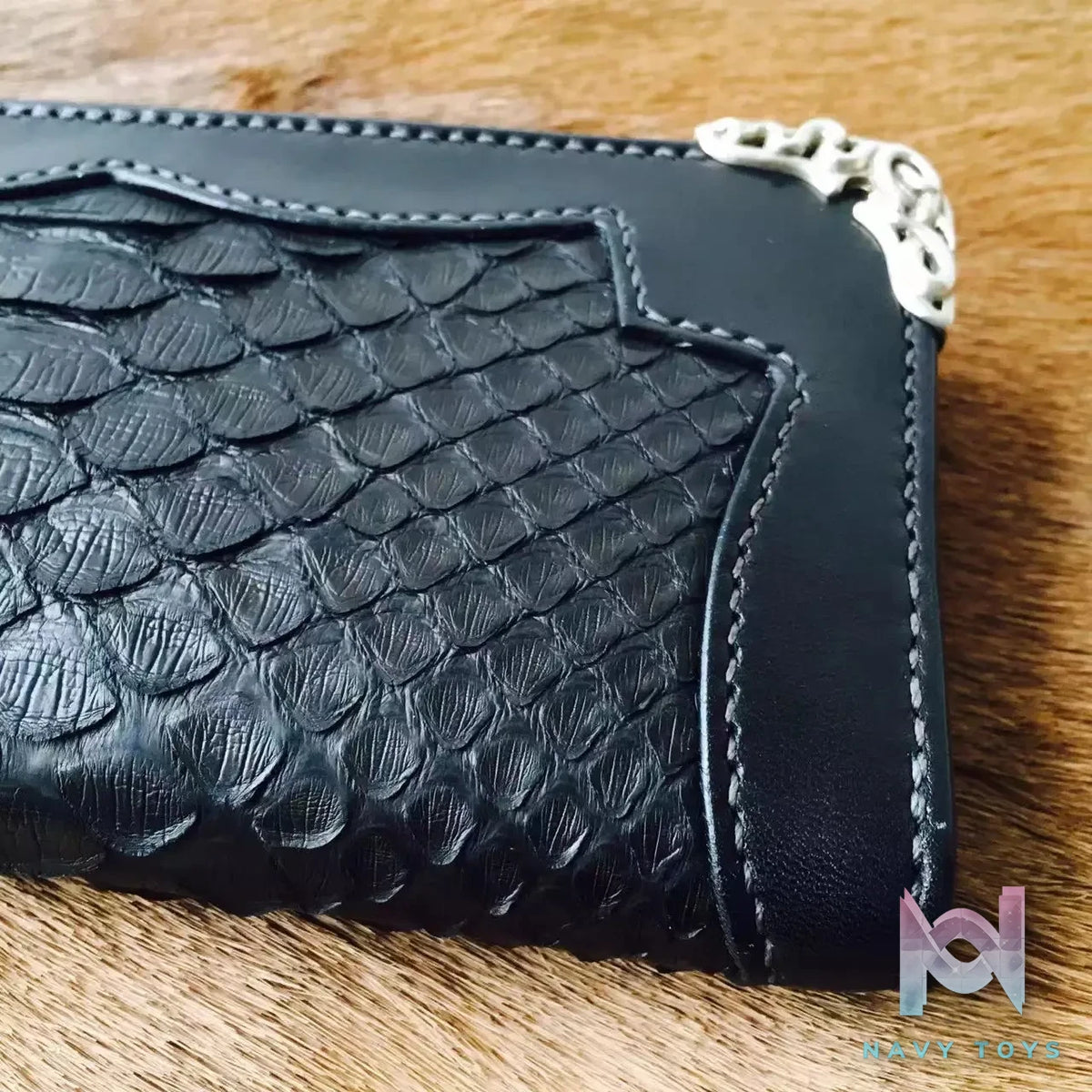 Raven Studio (silver jewelry) – Tochigi Leather Patchwork Python Skin Long Wallet Original