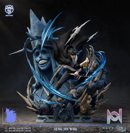 Sung Jinwoo VS Statue of God resin statue mask studio anime figure