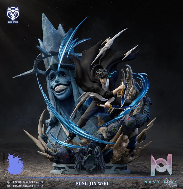 Sung Jinwoo VS Statue of God resin statue mask studio anime figure