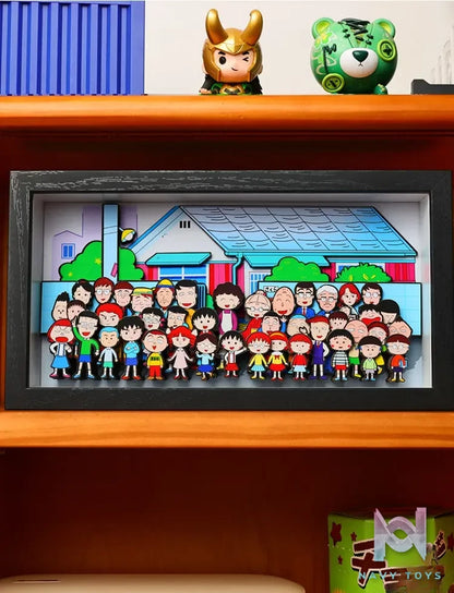 Yu Zhi Jiang Studio – Chibi Maruko-chan Multiple Characters 3D Decorative Painting Chibi Maruko-chan