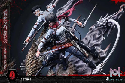 LC Studio - Attack on Titan Mikasa & Levi VS The Founding Titan resin statue Navy Toys anime figure