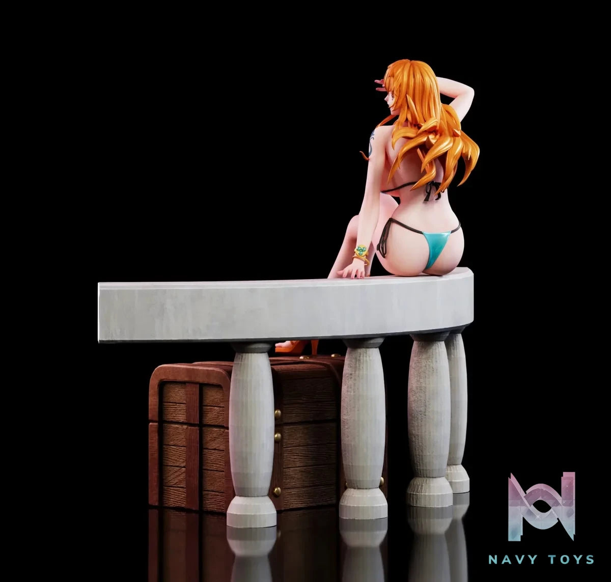Aetheria Studio - One Piece 02 Sitting Nami resin statue Navy Toys anime figure