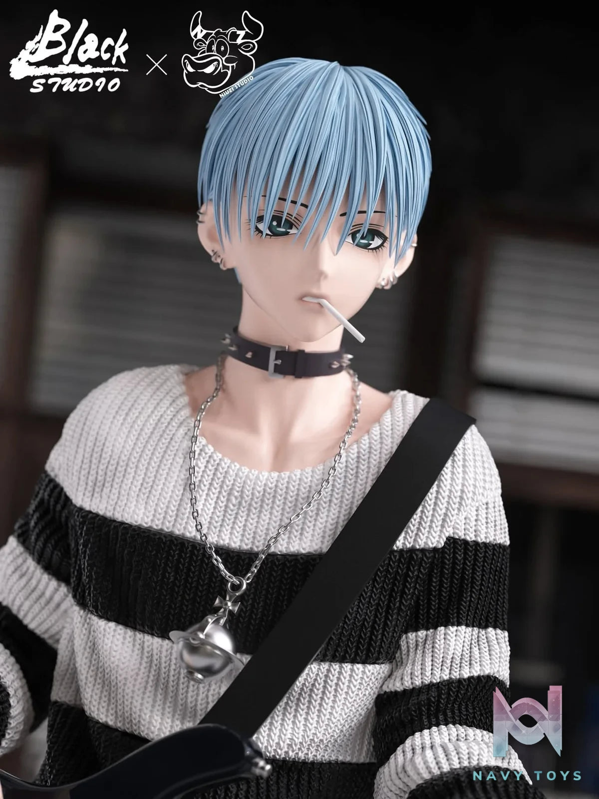 Okazaki Shinichi resin statue Black & NIUZI Studio anime figure