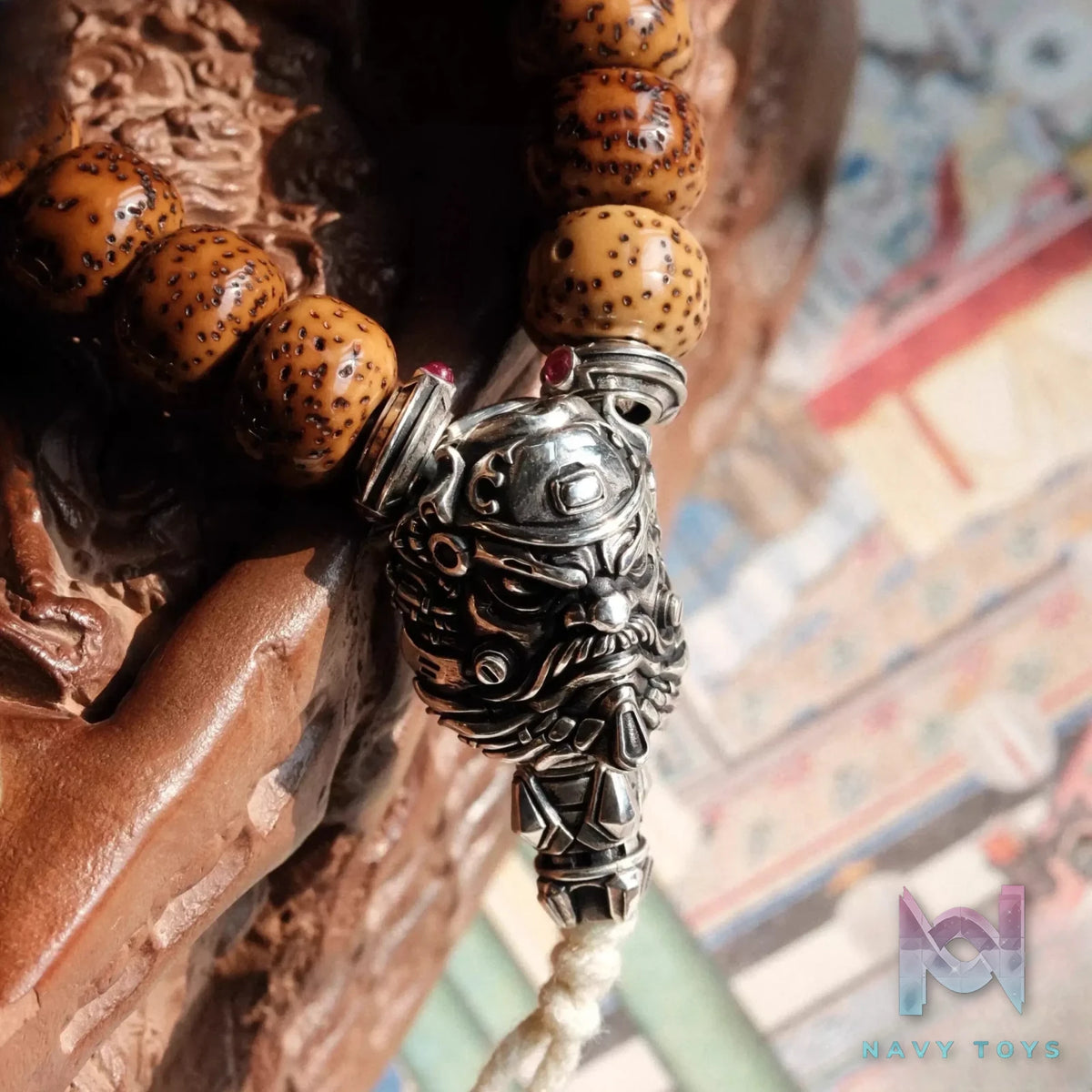 Raven Studio (silver jewelry) – Cyber ​​Zhong Kui Triple‑Hole Spacer Bead Original