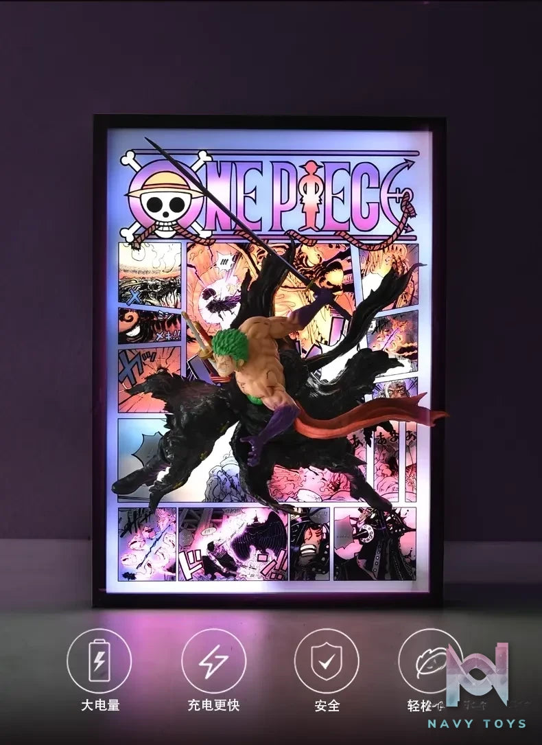 Time tree Studio – One Piece Zoro & Luffy & Sanji & Ace & Nami & Hancock & Law Decorative 3D Stereoscopic Painting