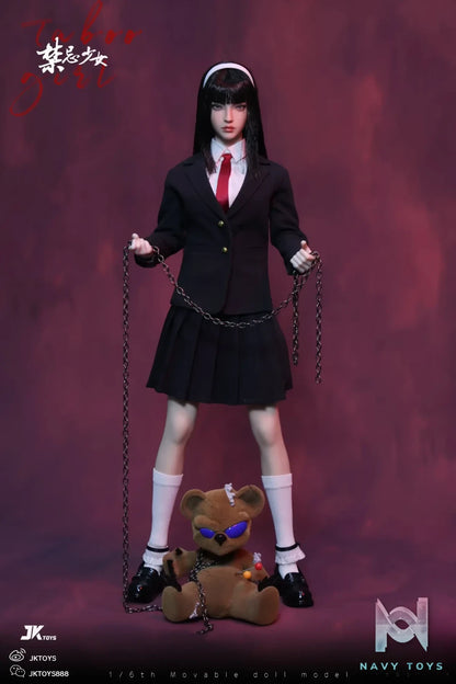 JKTOYS – Tomie 1/6 Taboo girl Tomie cosplay version Movable Eye Double Headed Sculpture Configuration K-005