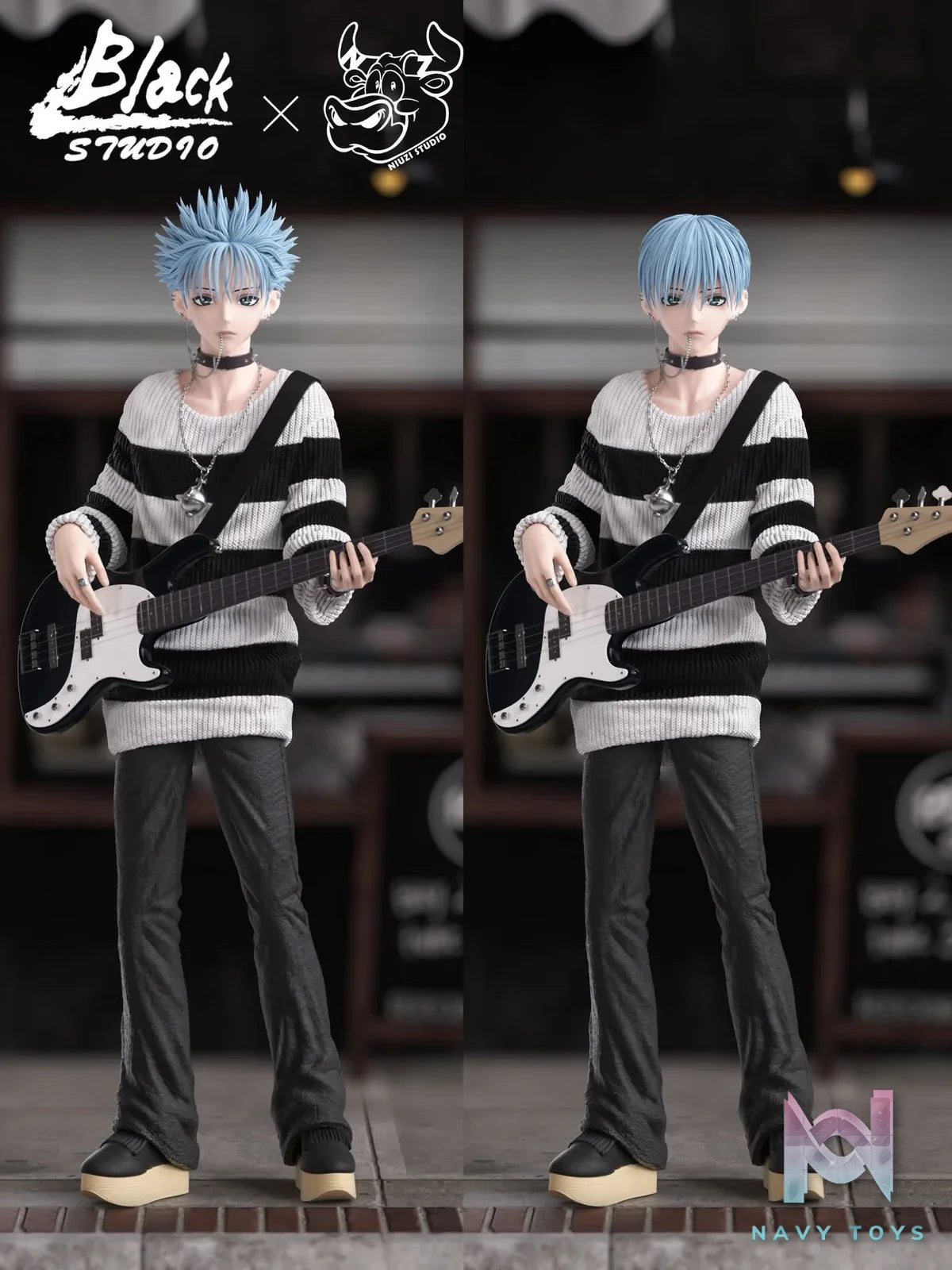 Okazaki Shinichi resin statue Black & NIUZI Studio anime figure
