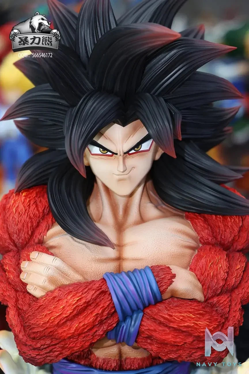 Violent Bear Studio - Dragon Ball Super Saiyan 4 Goku Bust resin statue Navy Toys anime figure