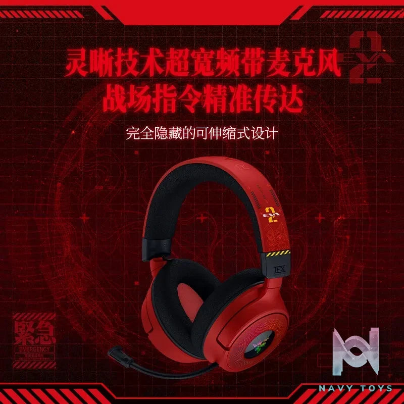Razer – EVA Unit-02 Kraken V4 Tri-Mode Wireless Gaming Headset Neon Genesis Evangelion (Licensed)