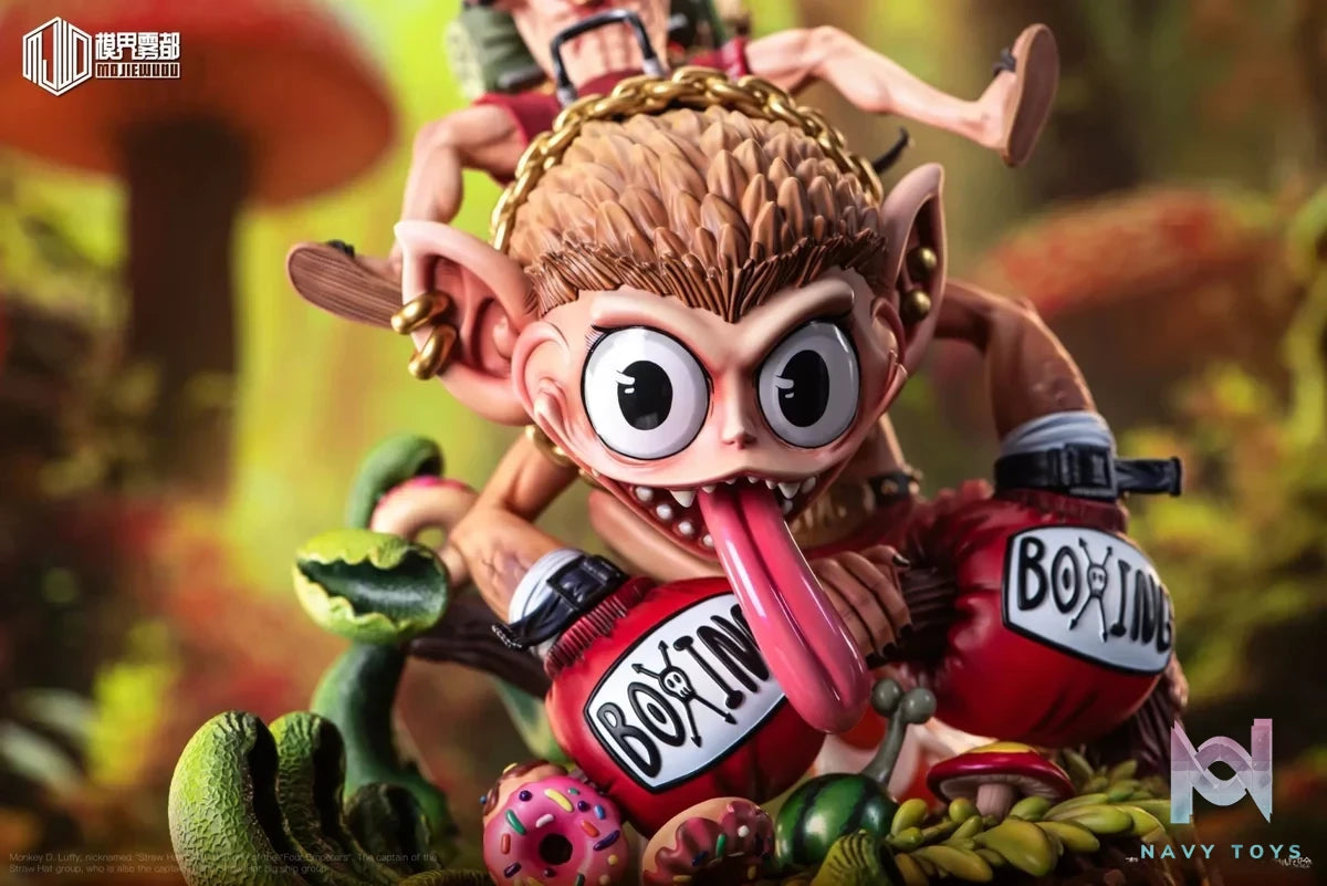 Mo Jie Wu Du Studio - One Piece Strange Forest Adventure 4 Luffy & Fishtail Monkey resin statue Navy Toys anime figure