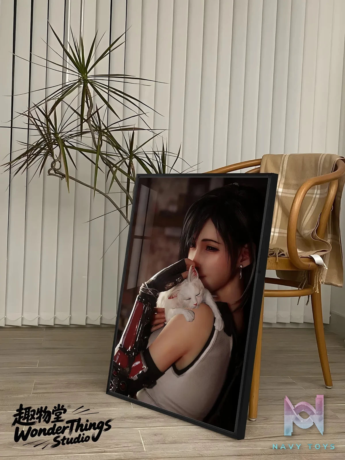Wonder Things Studio – Tifa Lockhart Cat Lover Decorative Painting Final Fantasy