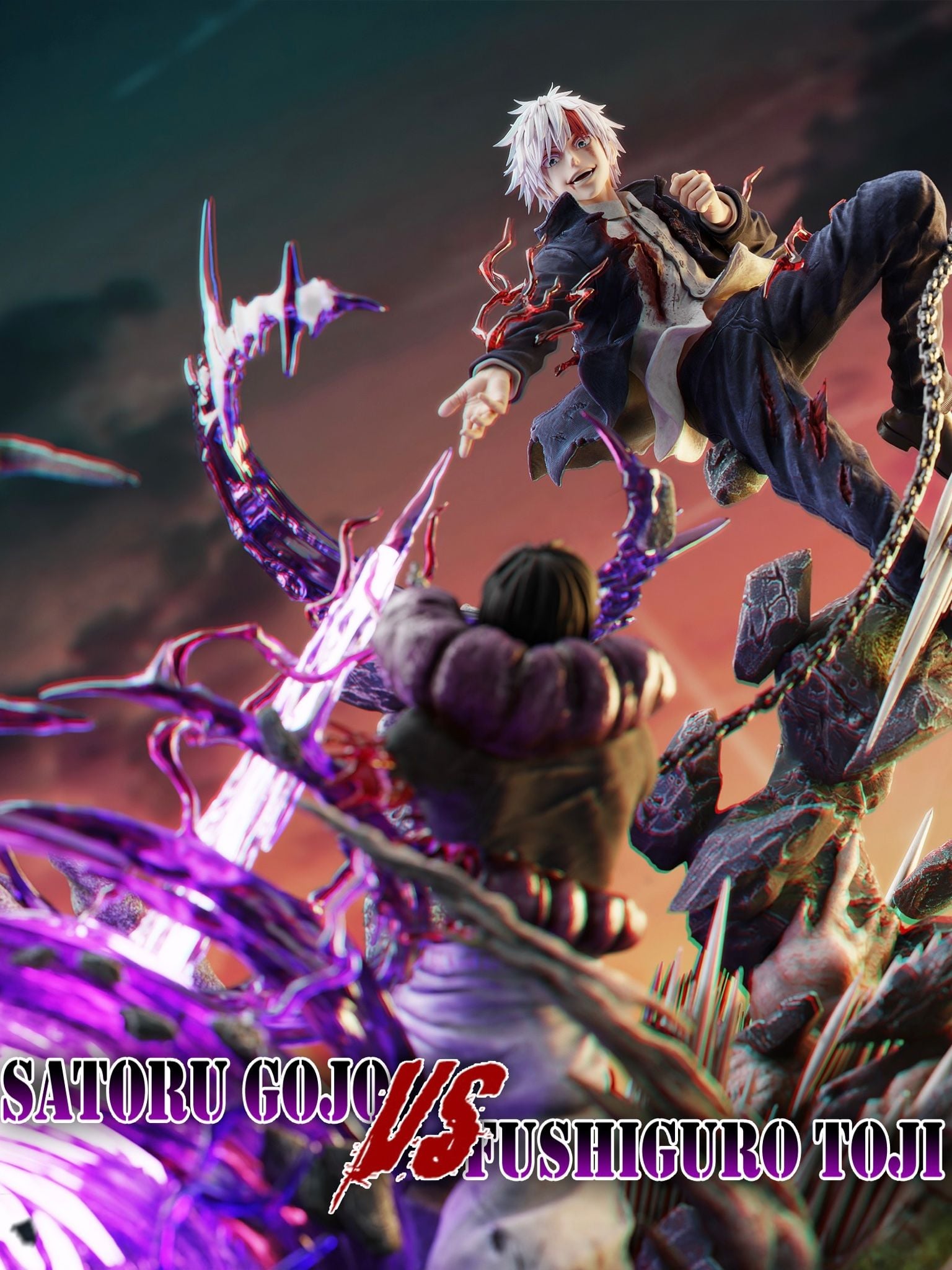 Gojo Satoru vs Toji Fushigiro - Jujutsu Kaisen - Niren Studio resin statue niren studio anime figure