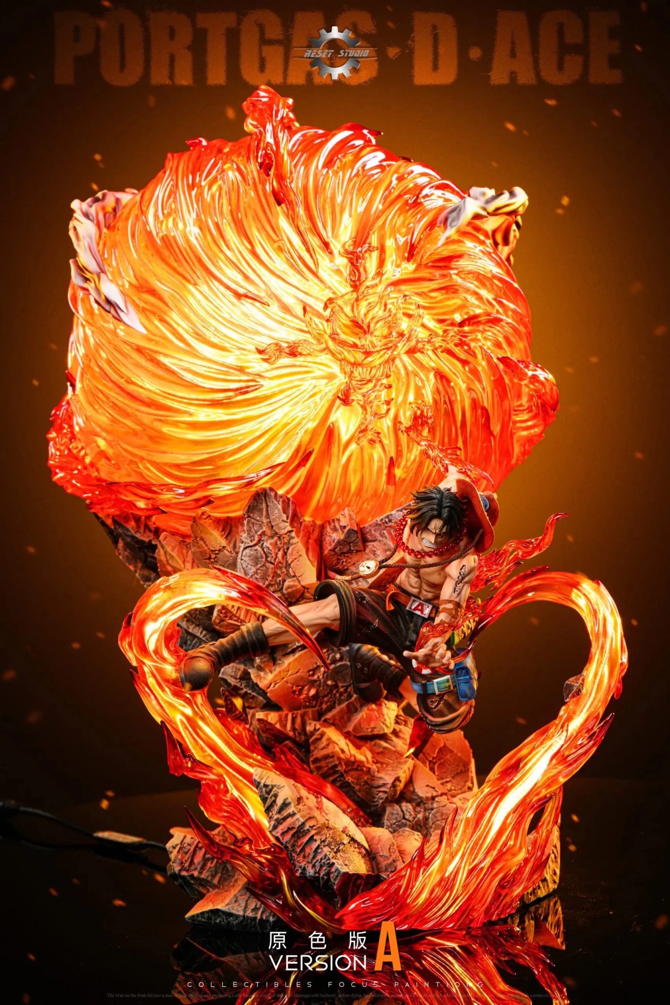 Reset Studio - One Piece Three Brothers Resonance 2 Entei Ace resin statue Navy Toys anime figure