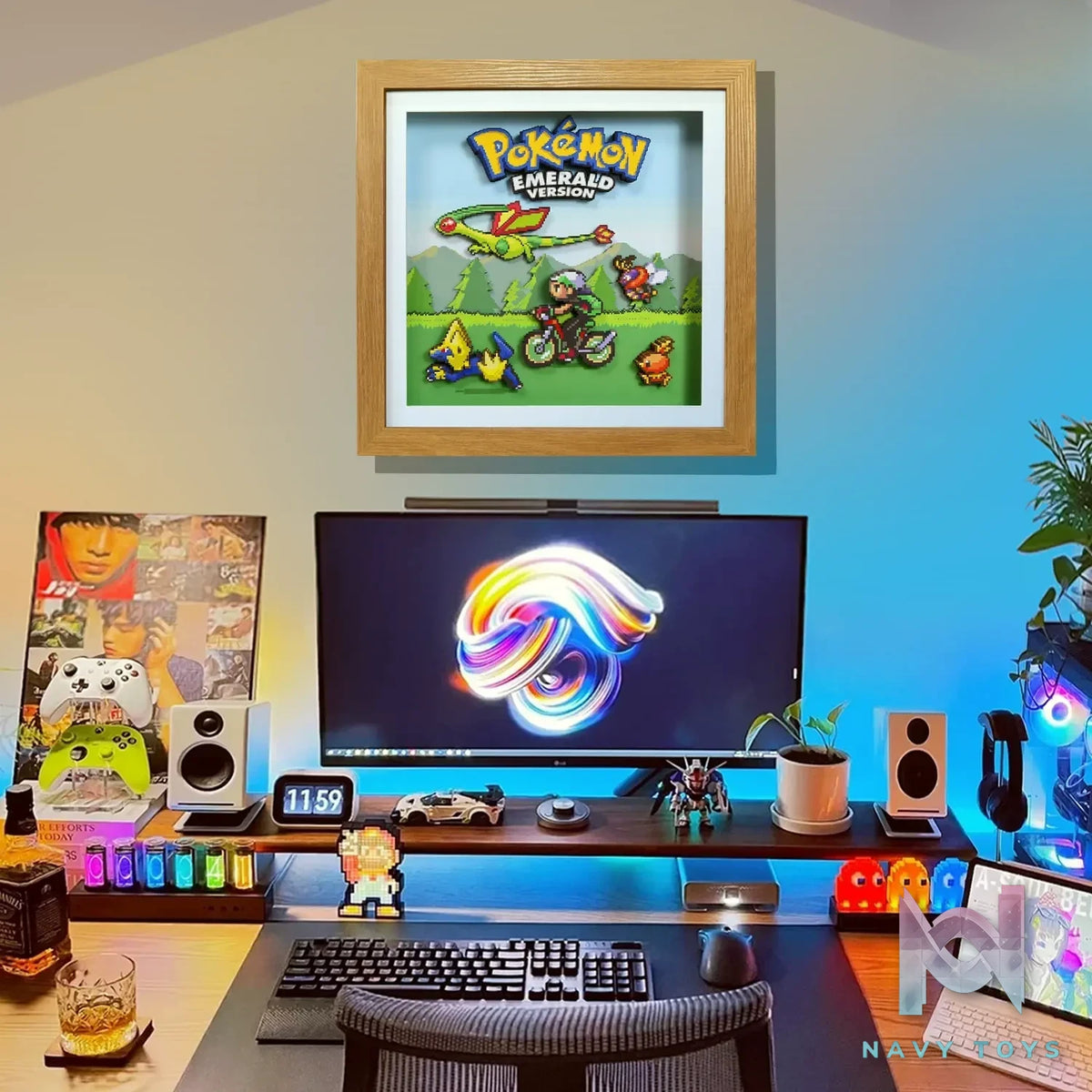 KALA HOME Studio – Pokémon Emerald Version Pixel Art 3D Decorative Painting Pokémon