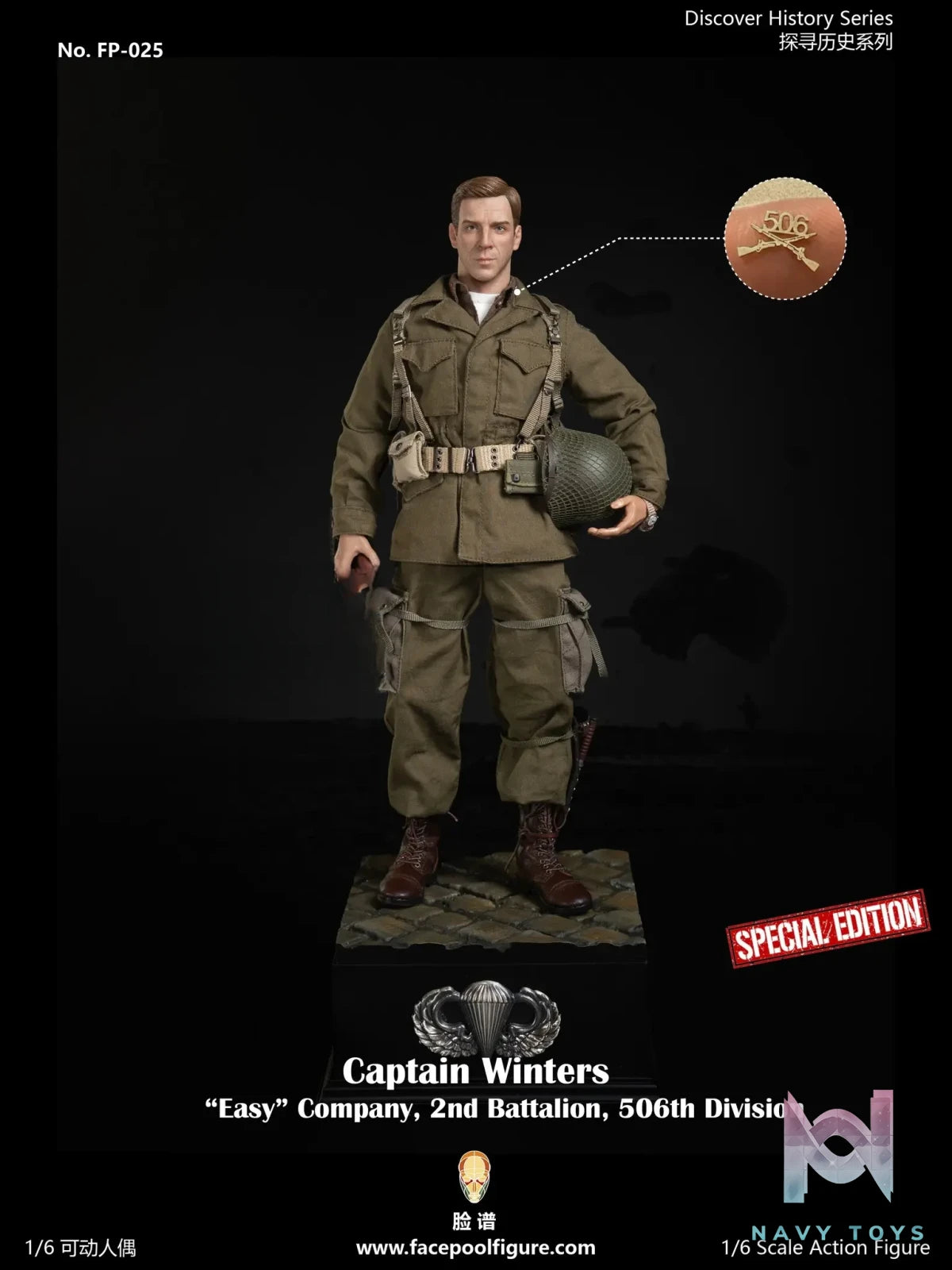 Facepoolfigure – Captain Winters “Easy” Company, 2nd Battalion, 506th Division 1/6 Action Figure FP025 (Licensed)