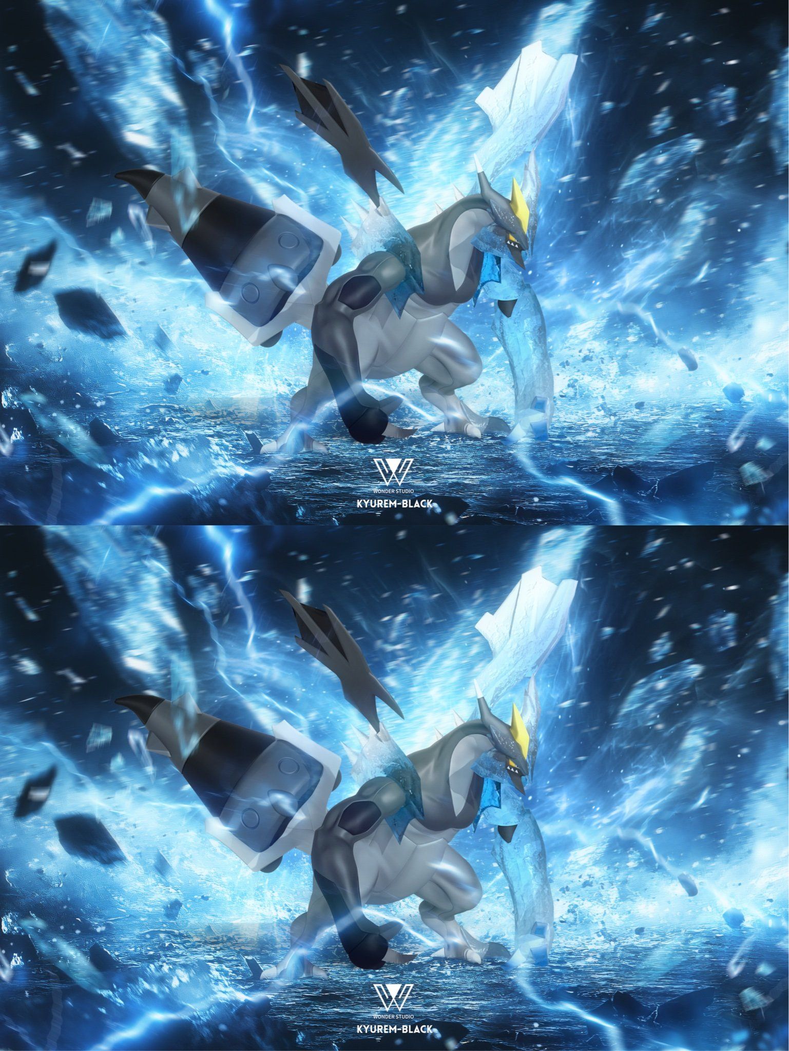 Black and White Kyurem - Pokemon - Wonder Studio resin statue Wonder Studio anime figure