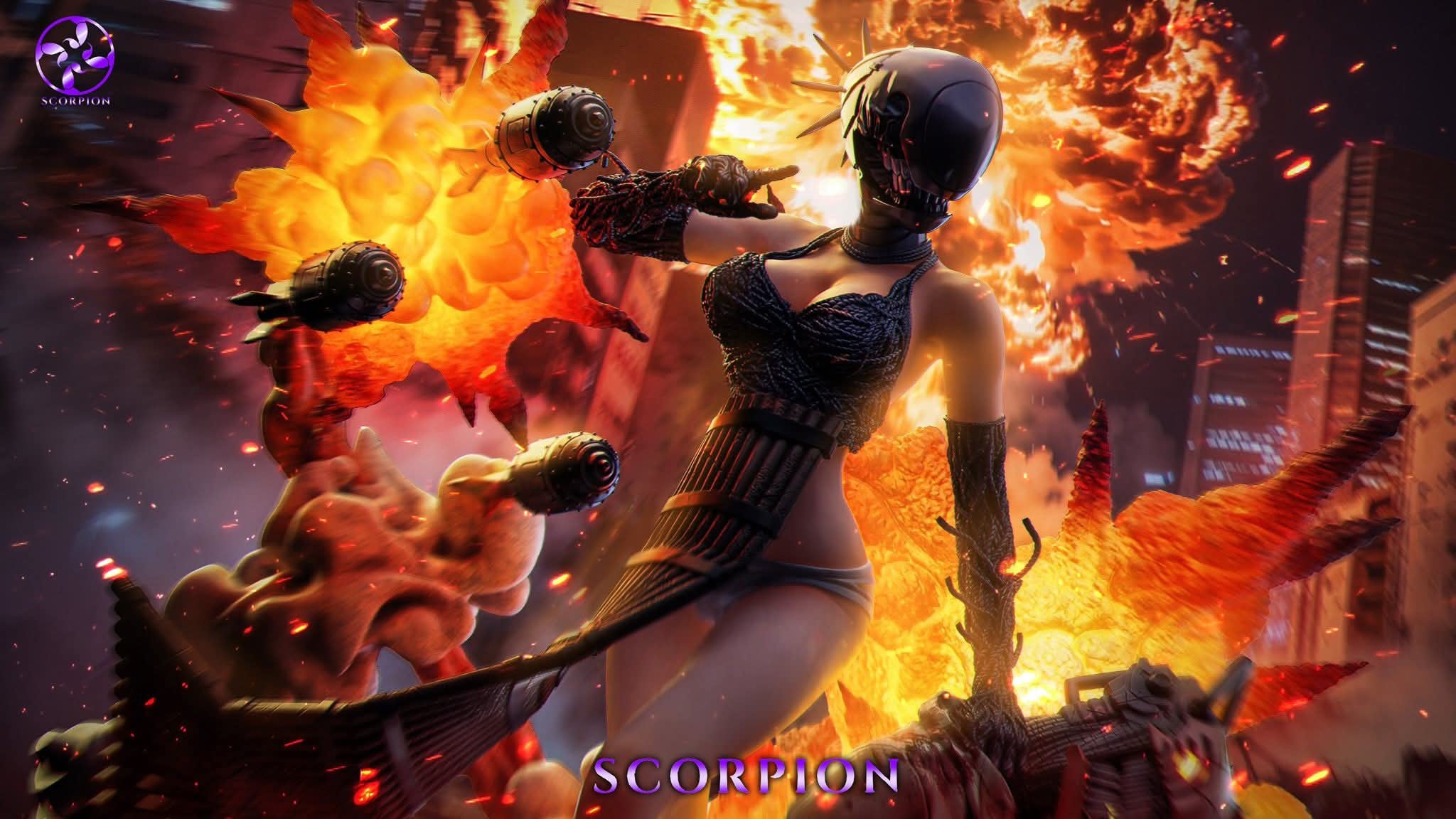 Reze Bomb Devil resin statue Scorpion Studio anime figure