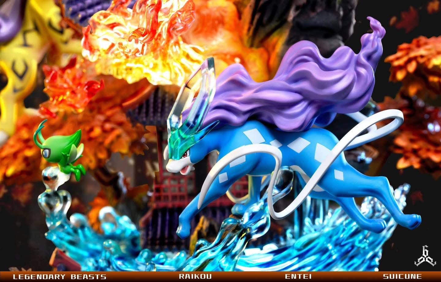 Entei & Raikou & Suicune resin statue 666 Studio anime figure