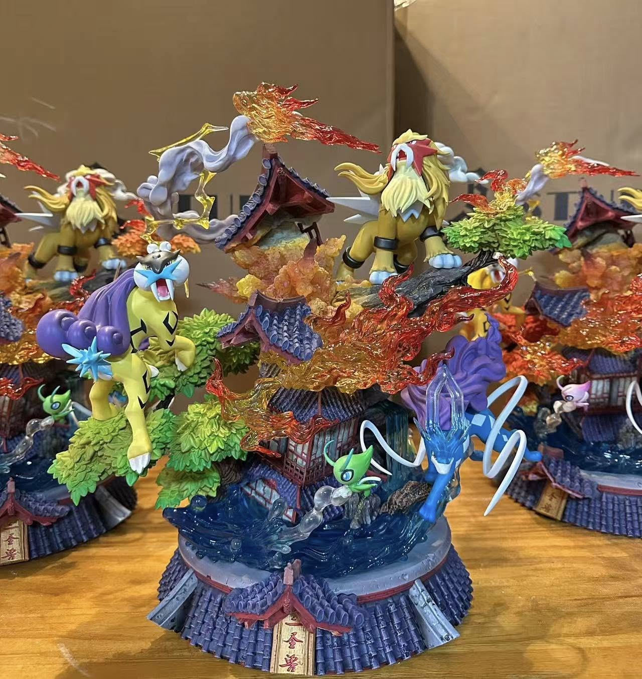 Entei & Raikou & Suicune resin statue 666 Studio anime figure