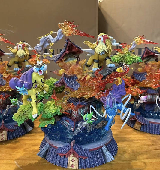Entei & Raikou & Suicune resin statue 666 Studio anime figure