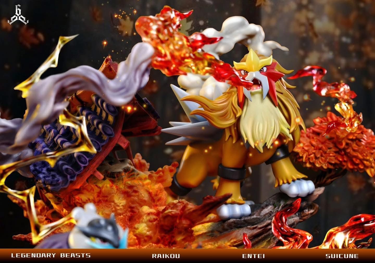 Entei & Raikou & Suicune resin statue 666 Studio anime figure