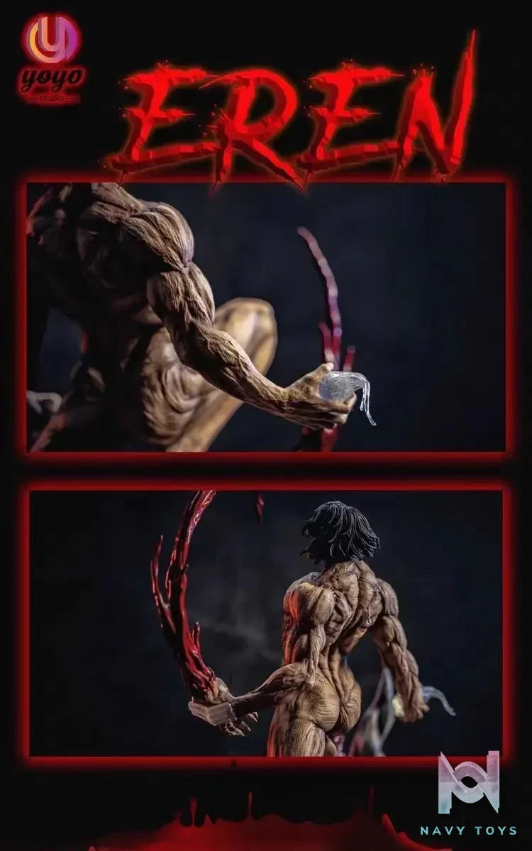 YOYO Studio - Attack Titan Eren Yeager resin statue Navy Toys anime figure