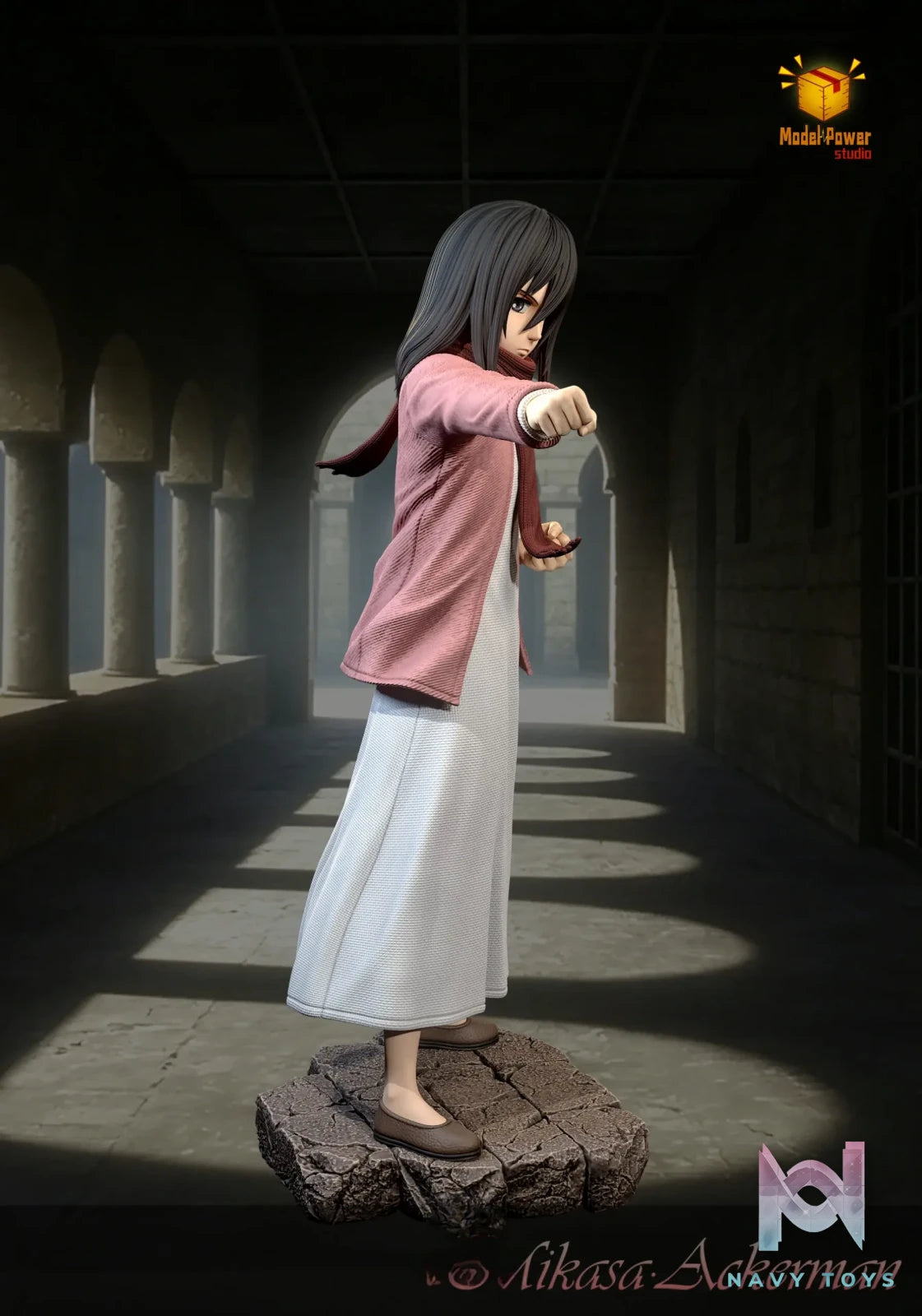 Model Power Studio – Mikasa Ackerman Punch Pose Attack On Titan