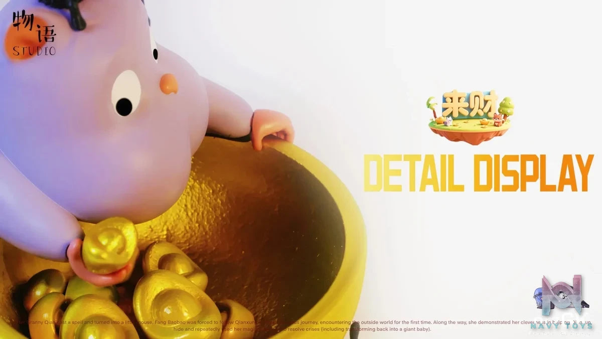 Wu Yu Studio X Lai Cai Studio - Wealth Bringing Series 03 Boh With Golden Rice Bowl Spirited Away resin statue Navy Toys anime figure