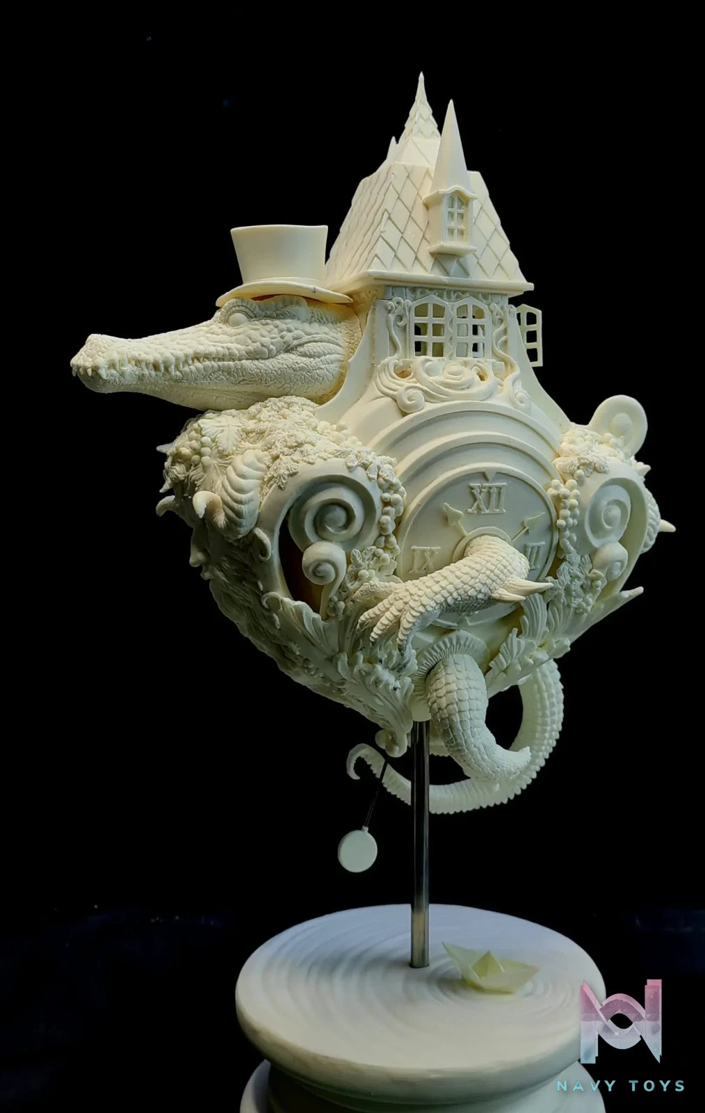 Primordial Creations – Clock Crocodile Grey Model (Licensed)