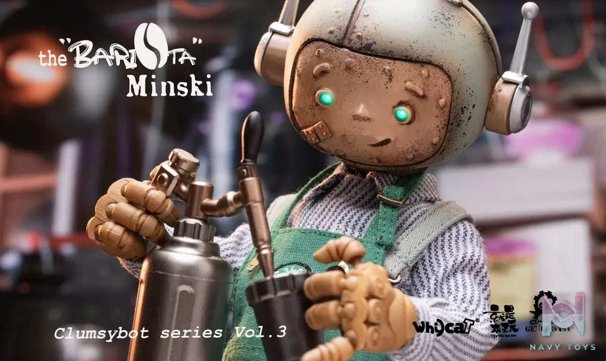 Whycat Studio & GEARHEADTOYS Studio – ClumsyBot Series 3 Barista Minski GHT005 (Licensed)