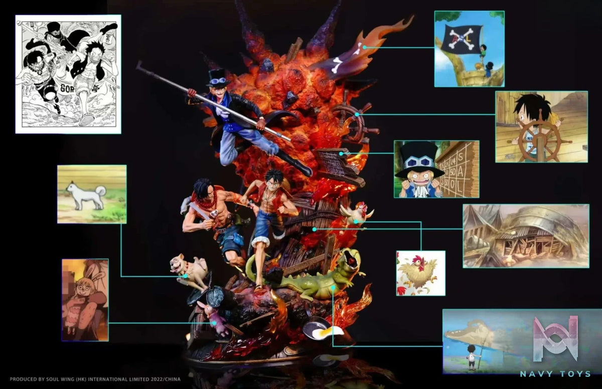Soul Wing Studio – One Piece Fetters – Monkey D. Luffy & Portgas D. Ace & Sabo (Licensed)