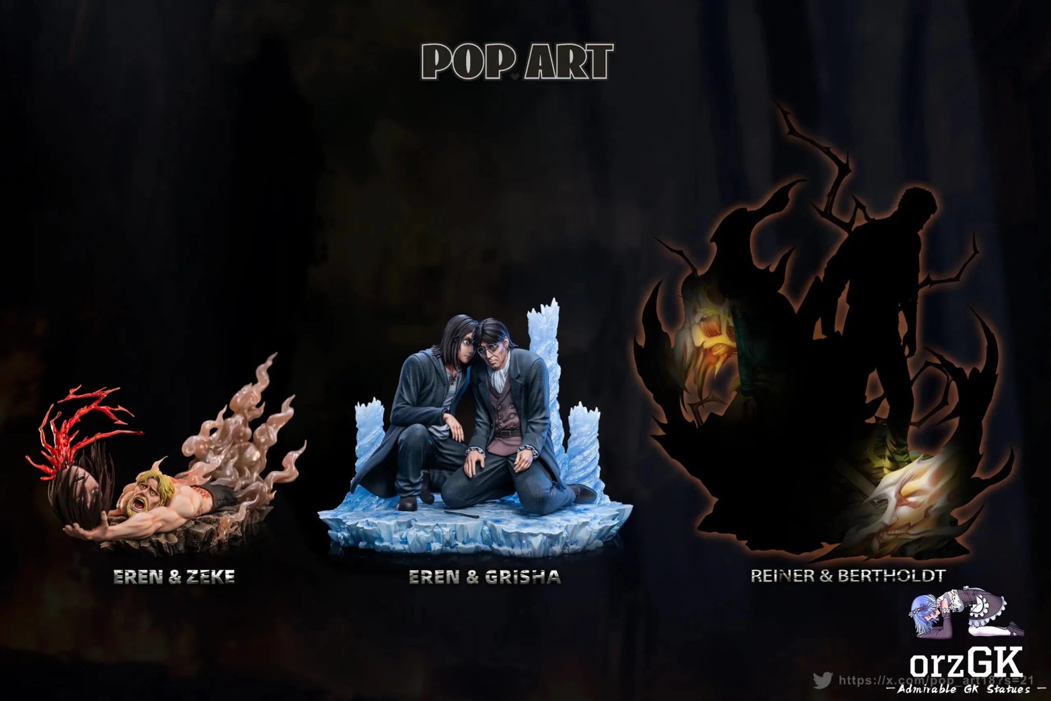 POP.ART Studio - Eren X Grisha Attack on Titan resin statue Navy Toys anime figure