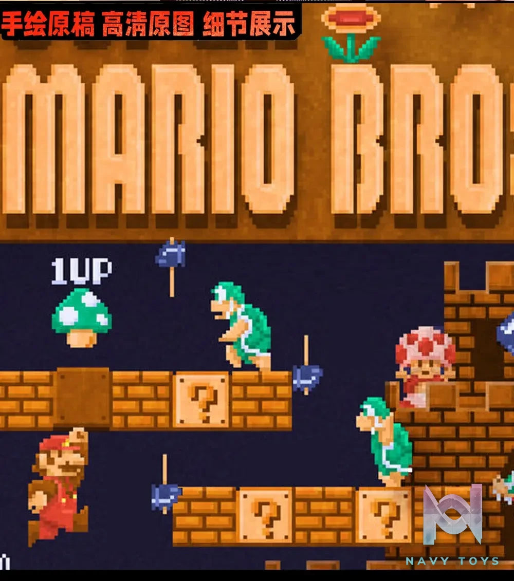 KALA HOME Studio – Super Mario Multiple Characters Pixel Art 3D Decorative Painting Super Mario