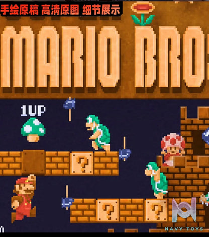 KALA HOME Studio – Super Mario Multiple Characters Pixel Art 3D Decorative Painting Super Mario