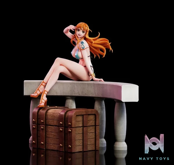 Aetheria Studio - One Piece 02 Sitting Nami resin statue Navy Toys anime figure