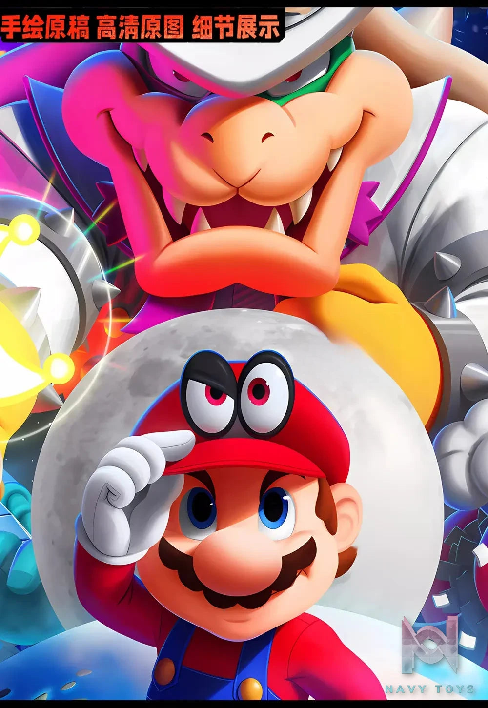 KALA HOME Studio – Super Mario Multiple Characters #02 3D Decorative Painting Super Mario