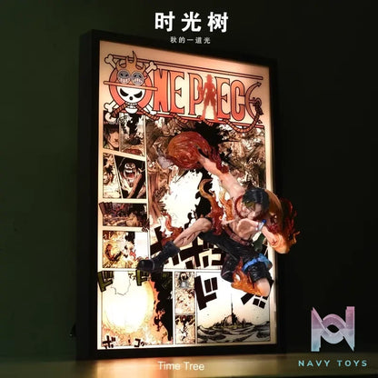 Time tree Studio – One Piece Zoro & Luffy & Sanji & Ace & Nami & Hancock & Law Decorative 3D Stereoscopic Painting