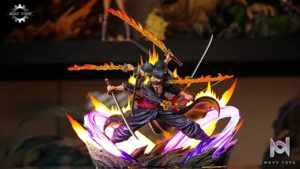 Reset Studio - One Piece Asura Draw Sword Dance of the Dead Zoro of the Demon Aura Nine Sword Style resin statue Navy Toys anime figure